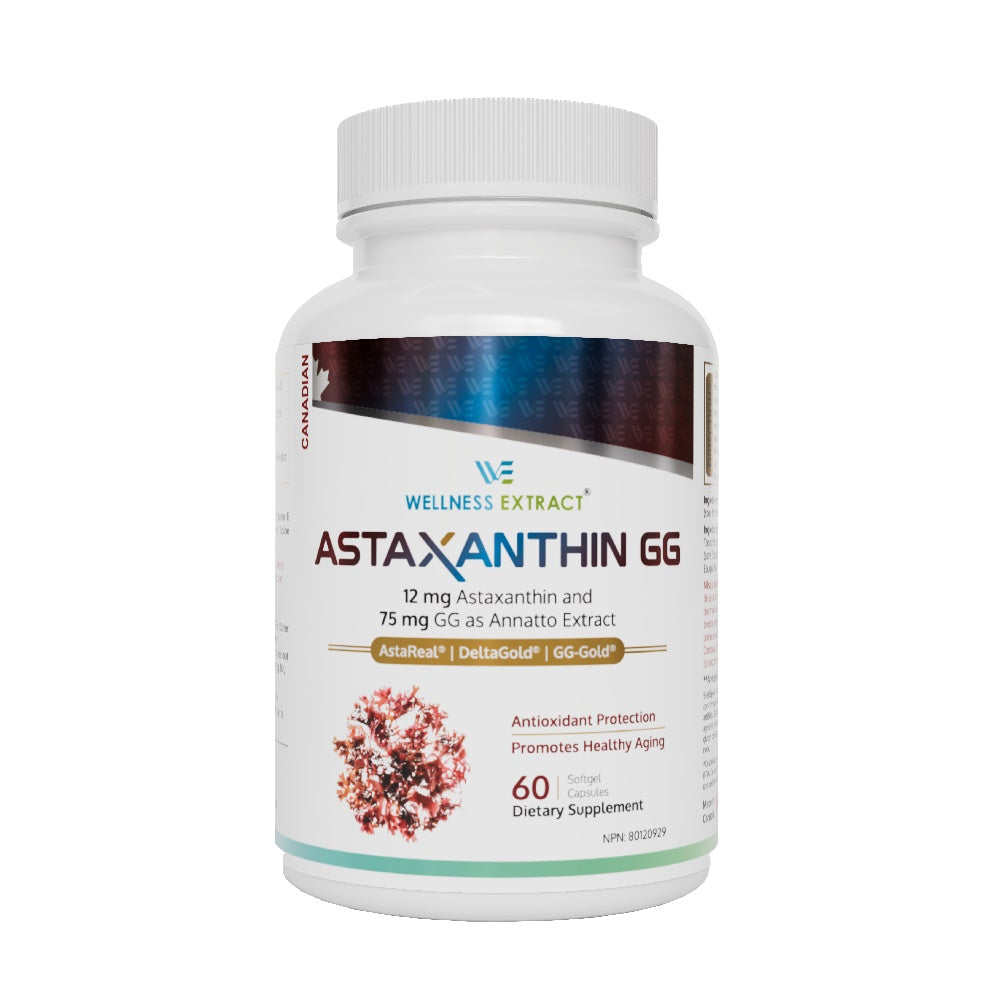 Astaxanthin-GG | Natural AstaREALTM Astaxanthin MicroAlgae with Annatto Extract as GG-Gold® | Vitamin E Tocotrienols DeltaGold®